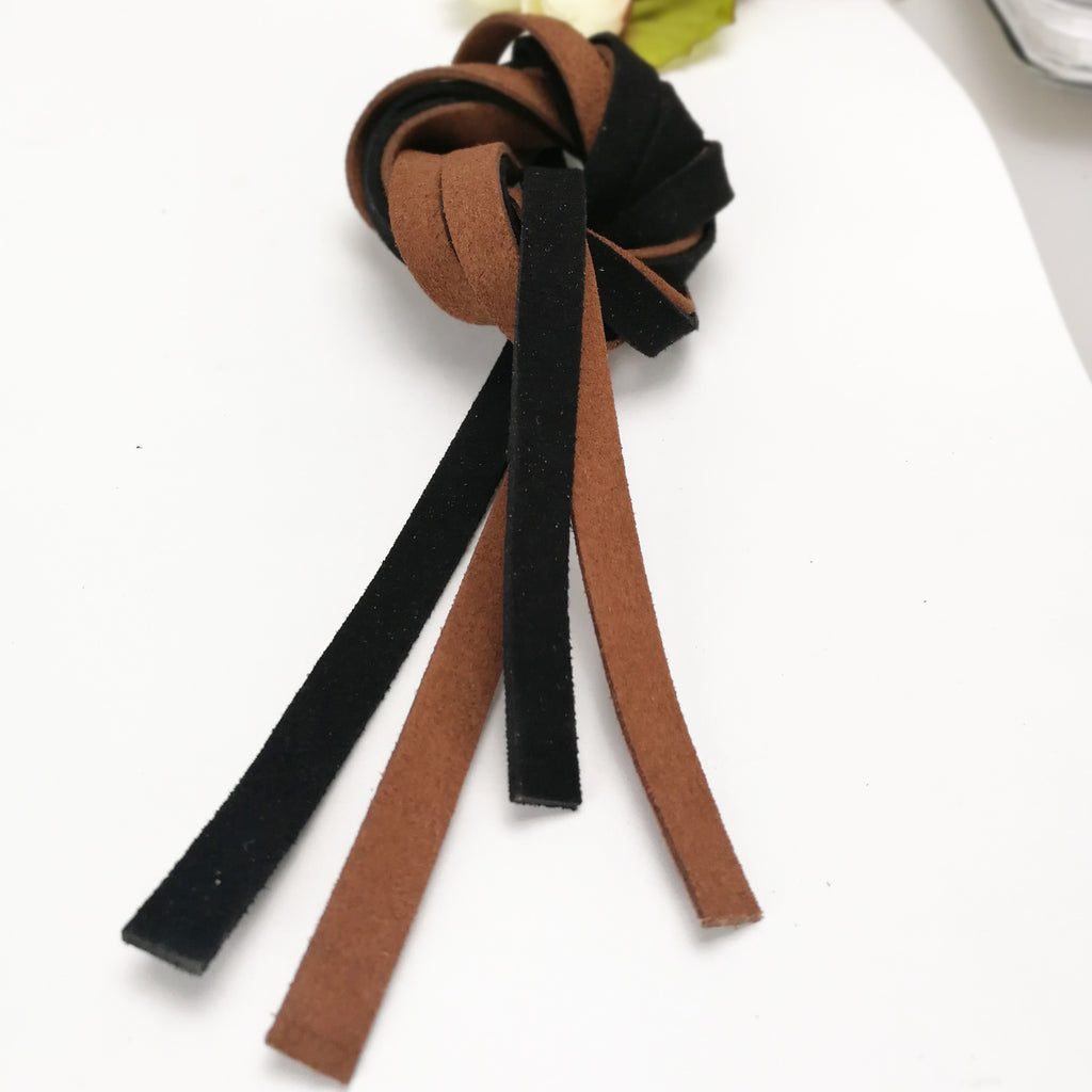 8x1.5mm Faux Leather Flat Cord, Double-Sided Suede, 1m
