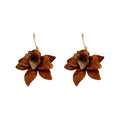 Hong Kong Style Vintage Resin Flower Hoop Earrings With Silver Pins, Elegant Niche Floral Design view 5