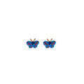 Alloy Butterfly Stud Earrings With Silver Posts Enamel Rhinestone Forest Sweet Design view 5