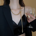 Luxury Alloy Rhinestone Coiled Snake Necklace For Women European Style Collarbone Choker view 4
