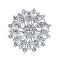 Silver Tone Flower Crystal Metal Brooch Pin 1 cm for Jackets and Lapels view 1
