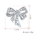 Silver Tone Ribbon Bow Crystal Metal Brooch Pin for Jackets and Lapels view 2