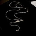 Copper Twisted Rope Knot Geometric Sweater Necklace Minimalist Fashion Collarbone Chain view 2