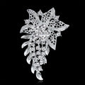 Silver Tone Flower Crystal Metal Brooch Pin 0 x 7 cm view 3