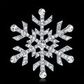 Silver Tone Snowflake Crystal Metal Brooch Pin 7 x 4.7 cm view 3