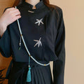 Chinese Style Mixed Material Emerald Ruyi Koi Peace Lock Necklace With Sand Gold Coin Pendant view 4