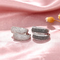European American Pave Zircon Hoop Earrings Unisex Trend Simple Versatile Ear Cuff Jewelry view 3