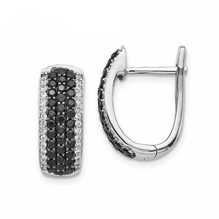 European American Pave Zircon Hoop Earrings Unisex Trend Simple Versatile Ear Cuff Jewelry