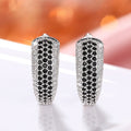 European American Pave Zircon Hoop Earrings Unisex Trend Simple Versatile Ear Cuff Jewelry view 5