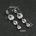 Korean Japanese Oval Geometric Stud Earrings With Zircon Tassel Look Sweet Fresh Women Jewelry view 4