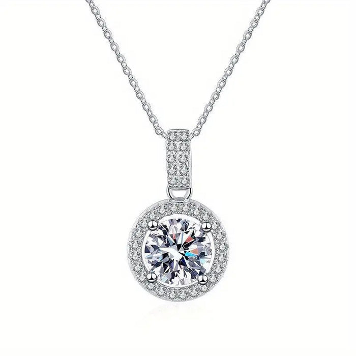 Korean Simple Round Pendant Necklace For Women Trendy Elegant Collarbone Chain Choker Jewelry