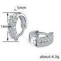 Korean Fashion Zircon Sparkle Ear Cuff Earrings Small Hoop Jewelry Birthday Valentine Gift view 4
