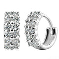 Korean Fashion Zircon Sparkle Ear Cuff Earrings Small Hoop Jewelry Birthday Valentine Gift view 2