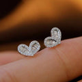 Simple Small Heart Stud Earrings For Women Versatile Fashion Heart Shape Ear Jewelry Accessories view 3