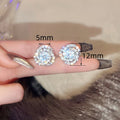 Sparkling Full Rhinestone Flower Stud Earrings For Women Unique Rose Design Luxury Ear Jewelry view 5