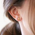 Asymmetric Daisy Bee Stud Earrings For Women, Minimal Fresh Korean Style Fashion Ear Jewelry view 3