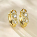 Luxury Korean Style Geometric Zircon Ear Cuffs For Women Fashion Statement Earrings Jewelry view 1