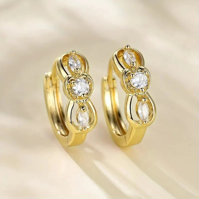 Luxury Korean Style Geometric Zircon Ear Cuffs For Women Fashion Statement Earrings Jewelry