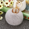 Crown Rabbit and Flower Plush Pom Pom Keychains in Eleven Options view 3