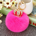 Crown Rabbit and Flower Plush Pom Pom Keychains in Eleven Options view 7