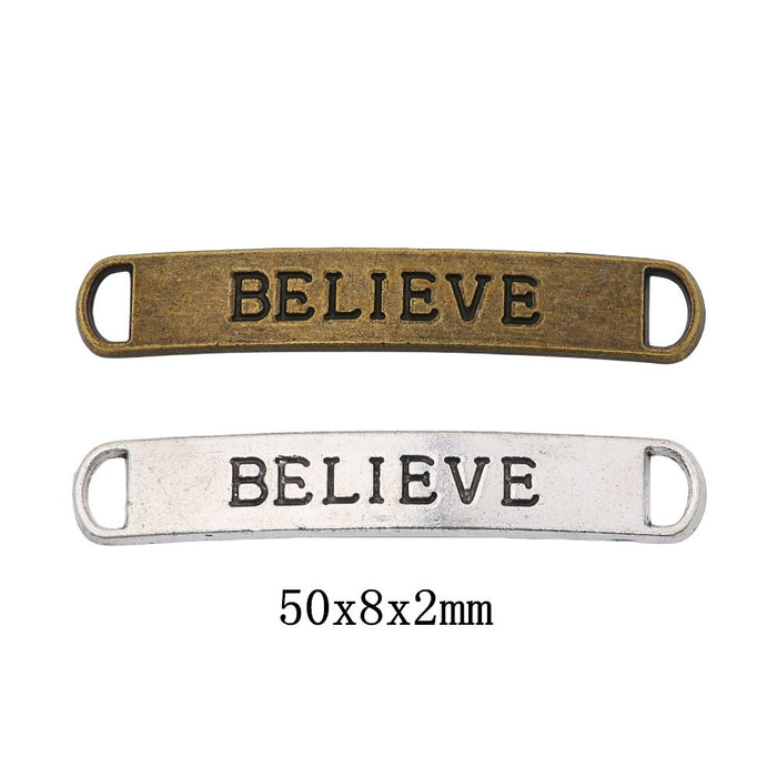 Zinc Alloy Believe Charm Pendant for DIY Necklace Bracelet Jewelry Making