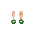 Gold Plated Silver Pin Water Drop Glazed Glass Zircon New Chinese Style Ear Hook Earrings For Women view 5