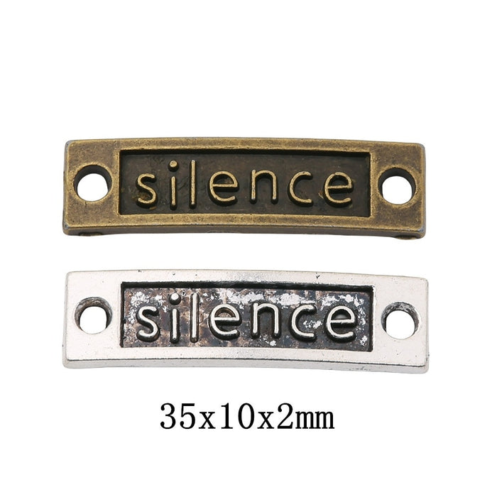 Zinc Alloy Silence Charm Pendant for DIY Necklace Bracelet Jewelry Making