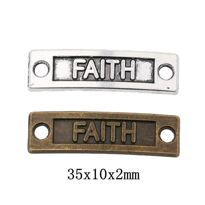 Zinc Alloy Faith Charm Pendant for DIY Necklace Bracelet Jewelry Making