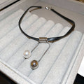 Sweet Cool Faux Pearl Zircon Squirrel Pendant Necklace Vintage Light Luxury Clavicle Chain view 2