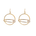 Vintage Luxury Geometric Round Paperclip Statement Drop Rhinestone Zircon Alloy Hoop Earrings view 5