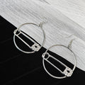Vintage Luxury Geometric Round Paperclip Statement Drop Rhinestone Zircon Alloy Hoop Earrings view 4