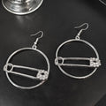 Vintage Luxury Geometric Round Paperclip Statement Drop Rhinestone Zircon Alloy Hoop Earrings view 2
