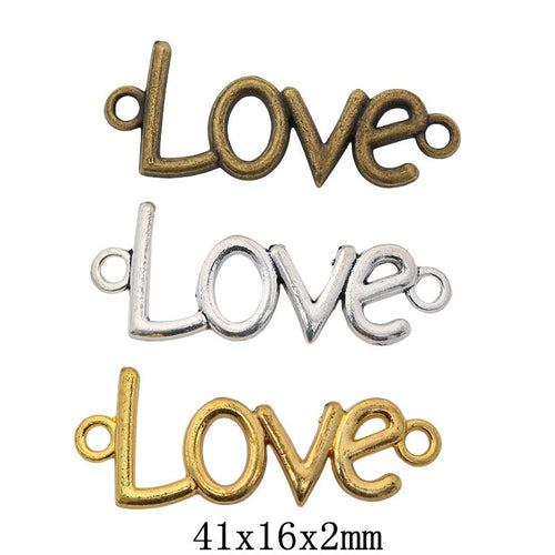 Zinc Alloy Love Charm Pendant for DIY Necklace Bracelet Jewelry Making