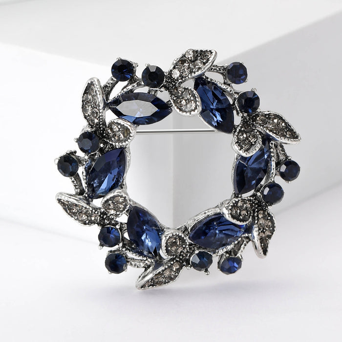 Alloy Rhinestone Wreath Brooch For Women's Dresses And Formal Apparel