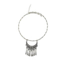 Vintage Tibetan Style Carved Moon Pendant Tassel Choker Ethnic Geometric Collar Necklace view 5