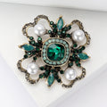 Alloy Crystal Baroque Flower Brooch Pin For Dresses And Coats view 3