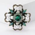 Alloy Crystal Baroque Flower Brooch Pin For Dresses And Coats view 1