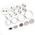 8-30mm 304 Stainless Steel Cabochon Brooch Pin Base Tray For Time Gem DIY Jewelry Accessories view 1