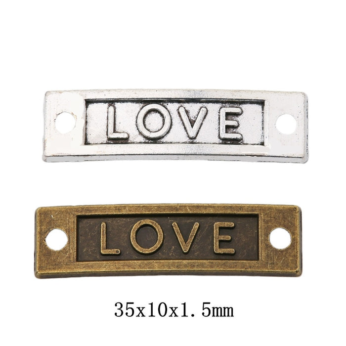 Zinc Alloy LOVE Charm Pendant No.113766 for DIY Necklace Bracelet Jewelry Making