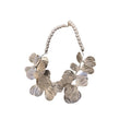 French Style Hollow Metal Flower Pearl Choker Necklace Elegant Statement Collarbone Jewelry view 5