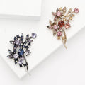 Alloy Rhinestone Flower Bouquet Brooch Pin For Women Coat Decoration view 2