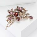 Alloy Rhinestone Flower Bouquet Brooch Pin For Women Coat Decoration view 3