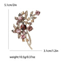 Alloy Rhinestone Flower Bouquet Brooch Pin For Women Coat Decoration view 4