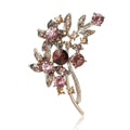 Alloy Rhinestone Flower Bouquet Brooch Pin For Women Coat Decoration view 5