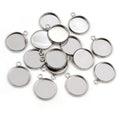 304 Stainless Steel 12mm Single Loop Double Loop Cabochon Pendant Trays For DIY Jewelry Settings view 4