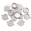 304 Stainless Steel 12mm Single Loop Double Loop Cabochon Pendant Trays For DIY Jewelry Settings view 3