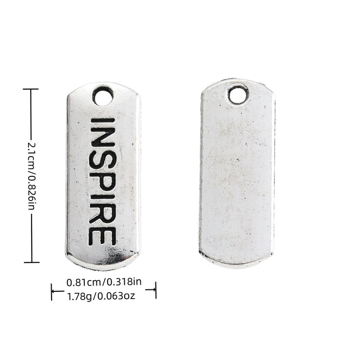 Antique Silver Zinc Alloy Inspire Charm Pendant for DIY Necklace Bracelet Jewelry Making