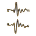 Zinc Alloy Heartbeat Hearts Charm Pendant for DIY Necklace Bracelet Jewelry Making view 2