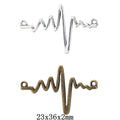 Zinc Alloy Heartbeat Hearts Charm Pendant for DIY Necklace Bracelet Jewelry Making view 1