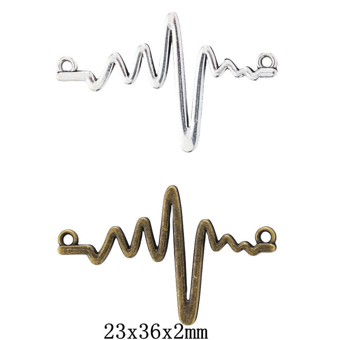 Zinc Alloy Heartbeat Hearts Charm Pendant for DIY Necklace Bracelet Jewelry Making